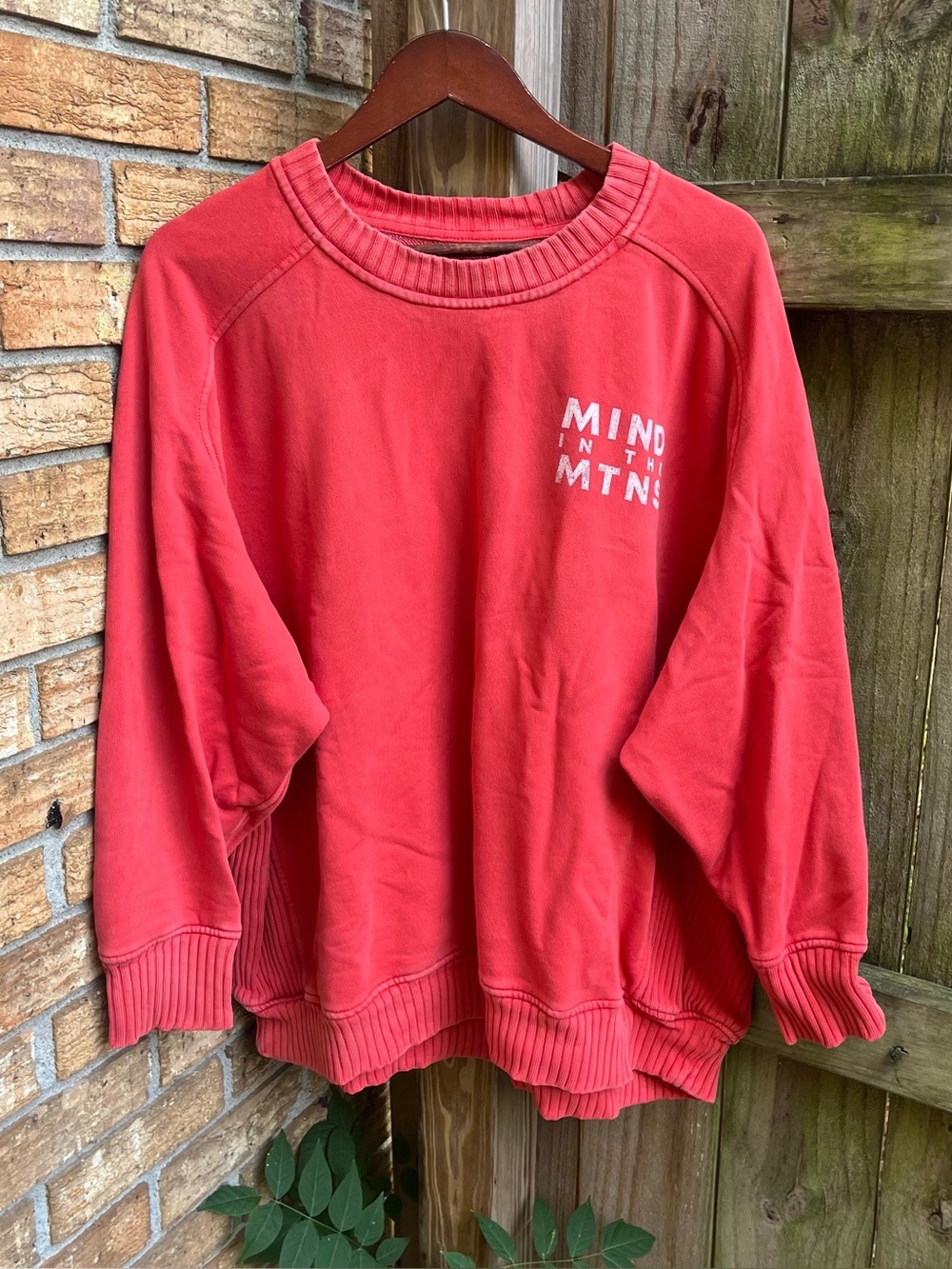 Aerie Oversized Mind in the Mtns Red Crewneck Sweatshirt